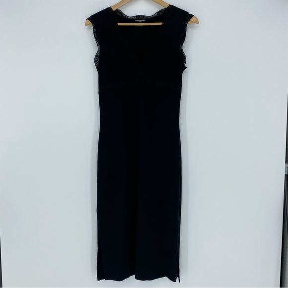 Guess Jeans fitted black sleeveless dress with lace women's size medium - Picture 4 of 16